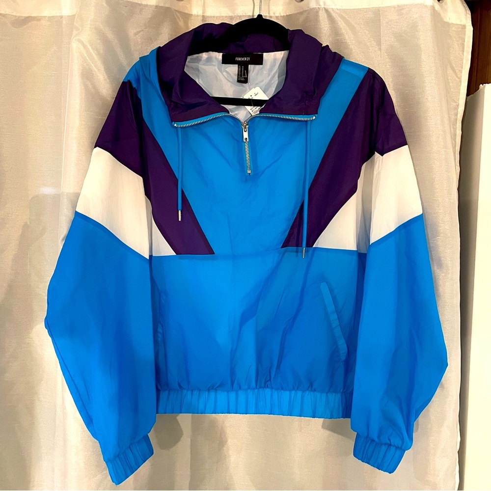 Forever21 colourblock half zip windbreaker